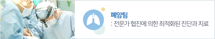 폐암팀 : 최고수준의 의료진 전문적연구, 치료
